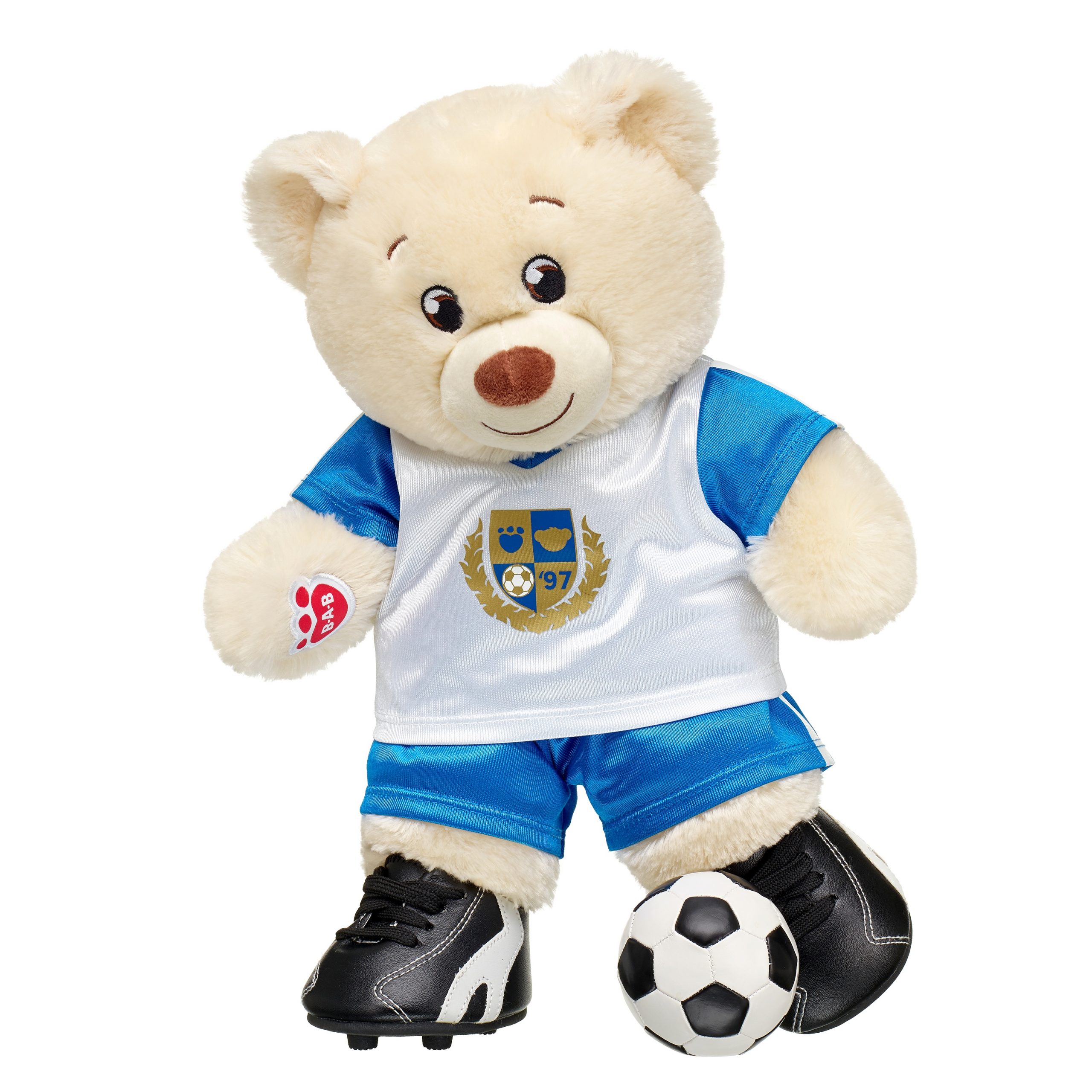 BUILD-A-BEAR SOCCER clothes football kit blue/white - Image 2