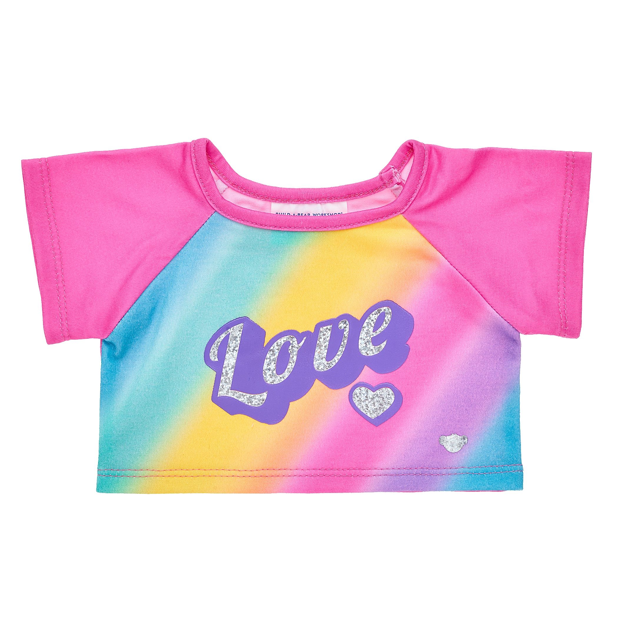 BUILD-A-BEAR RAINBOW clothes T-shirt Love