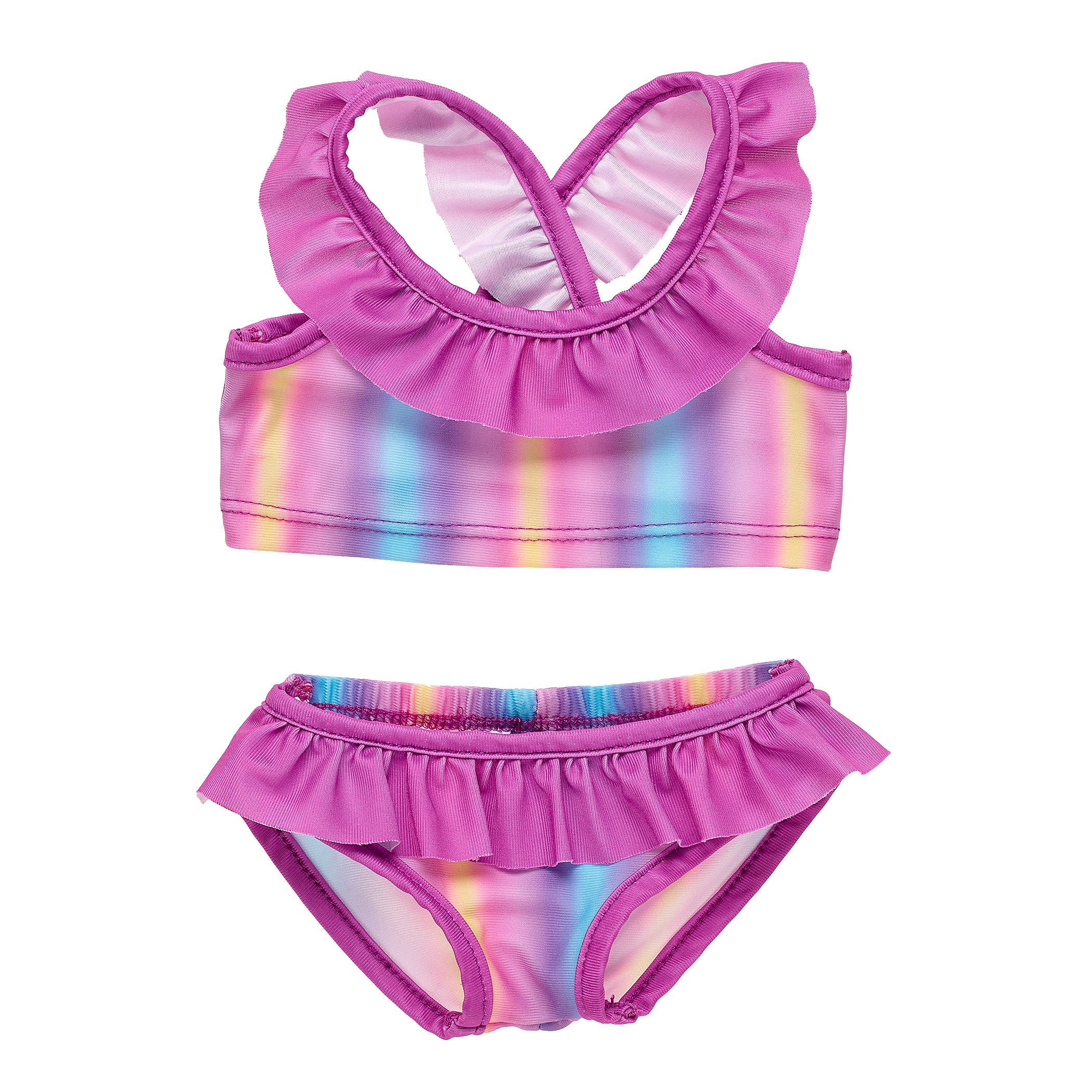 BUILD-A-BEAR Clothes two piece rainbow bikini