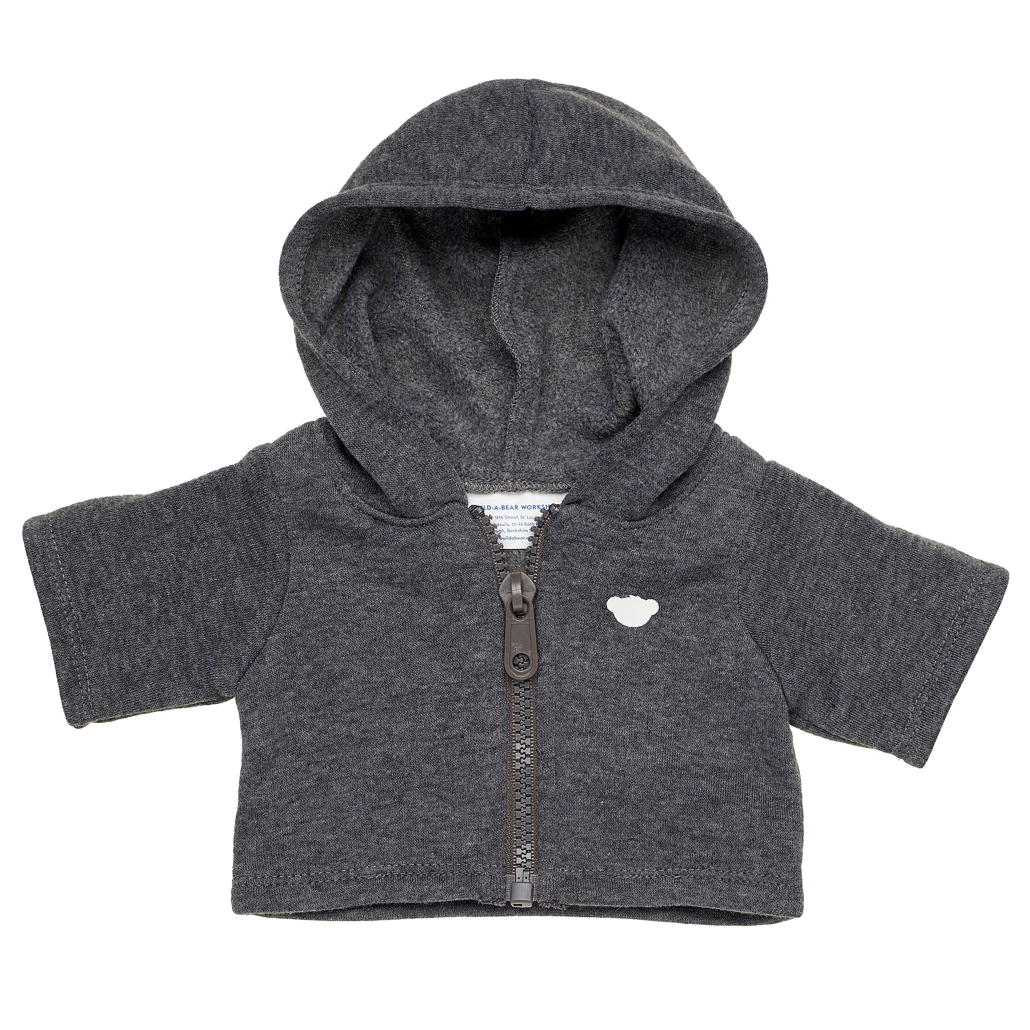 BUILD-A-BEAR clothes zip hoodie grey