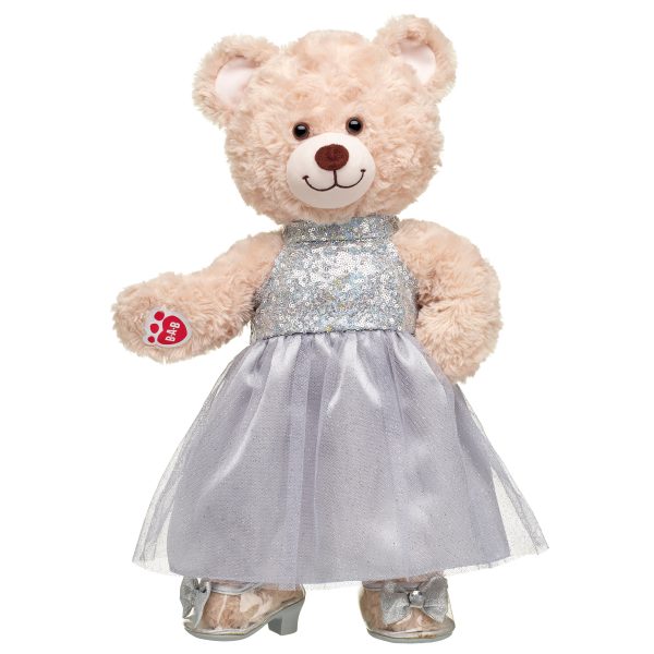 BUILD-A-BEAR shoes sparkle heels silver - Image 2