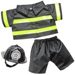 BUILD-A-BEAR OCCUPATION clothes fire fighter kit black