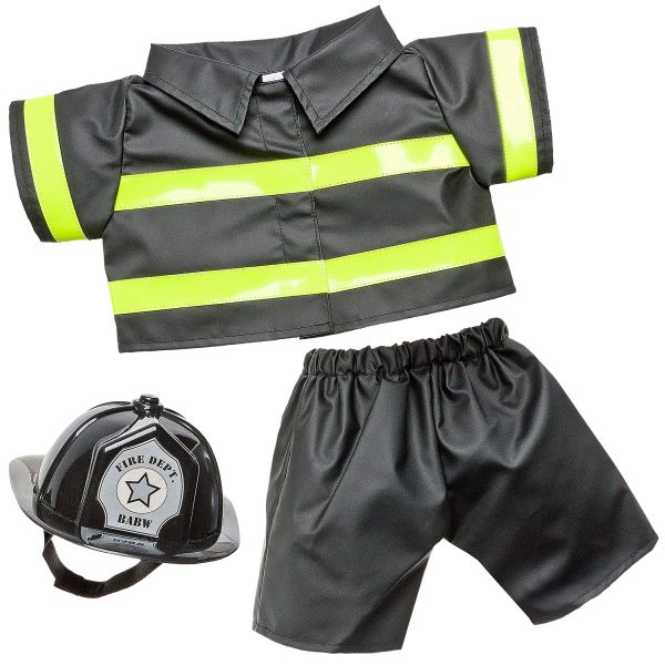 BUILD-A-BEAR OCCUPATION clothes fire fighter kit black