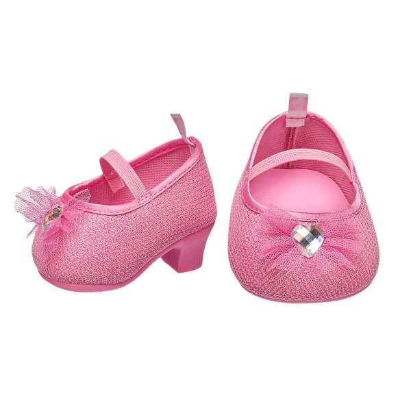 BUILD-A-BEAR shoes sparkle heels pink