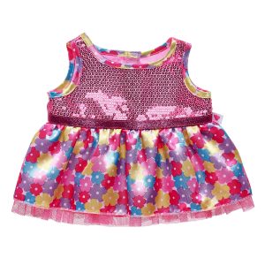 BUILD-A-BEAR Clothes floral print sequin dress
