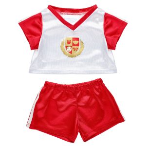 BUILD-A-BEAR SOCCER clothes football kit red/white