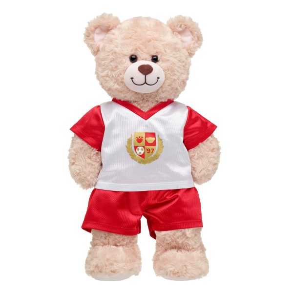 BUILD-A-BEAR SOCCER clothes football kit red/white - Image 2