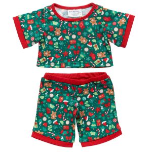 BUILD-A-BEAR HOLIDAY clothes Christmas print pajamas