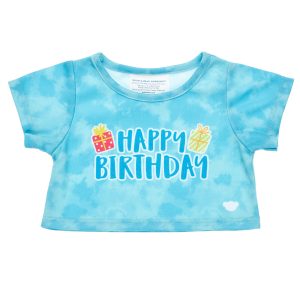 BUILD-A-BEAR BIRTHDAY clothes T-shirt blue