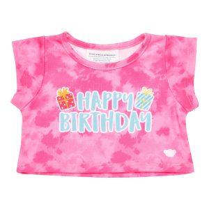 BUILD-A-BEAR BIRTHDAY clothes T-shirt pink