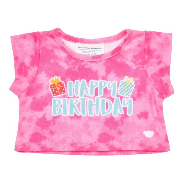 BUILD-A-BEAR BIRTHDAY clothes T-shirt pink