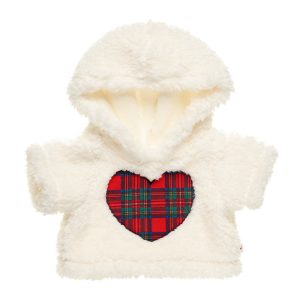 BUILD-A-BEAR HOLIDAY clothes tartan heart hoodie