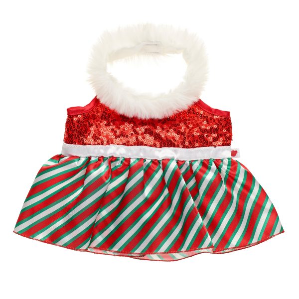 BUILD-A-BEAR MERRY MISSION clothes red and green dress