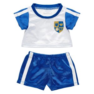 BUILD-A-BEAR Clothes blue and white soccer uniform