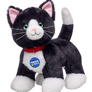 BUILD-A-BEAR PROMISPET Pehmokissa, mustavalkea, 27 cm