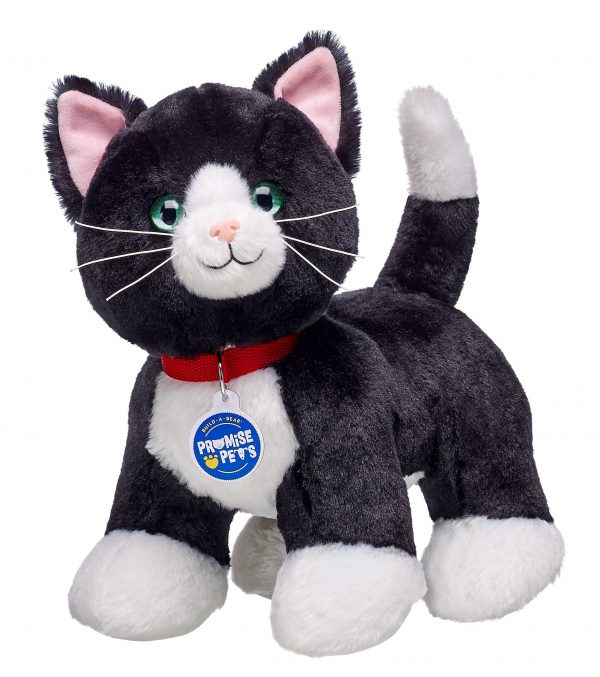 BUILD-A-BEAR PROMISPET Pehmokissa, mustavalkea, 27 cm