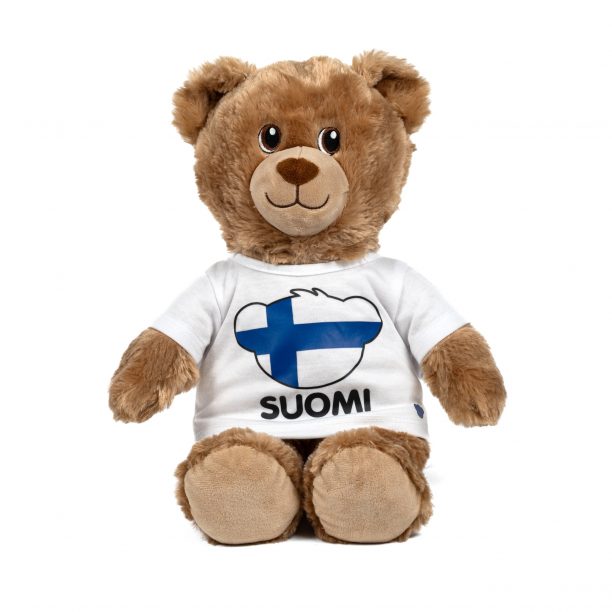 BUILD-A-BEAR Täytetty Lil brownie-karhu suomalaisella t-paidalla