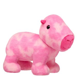 BUILD-A-BEAR Pehmolelu kapybara, vaaleanpunainen solmuvärjätty, 28 cm
