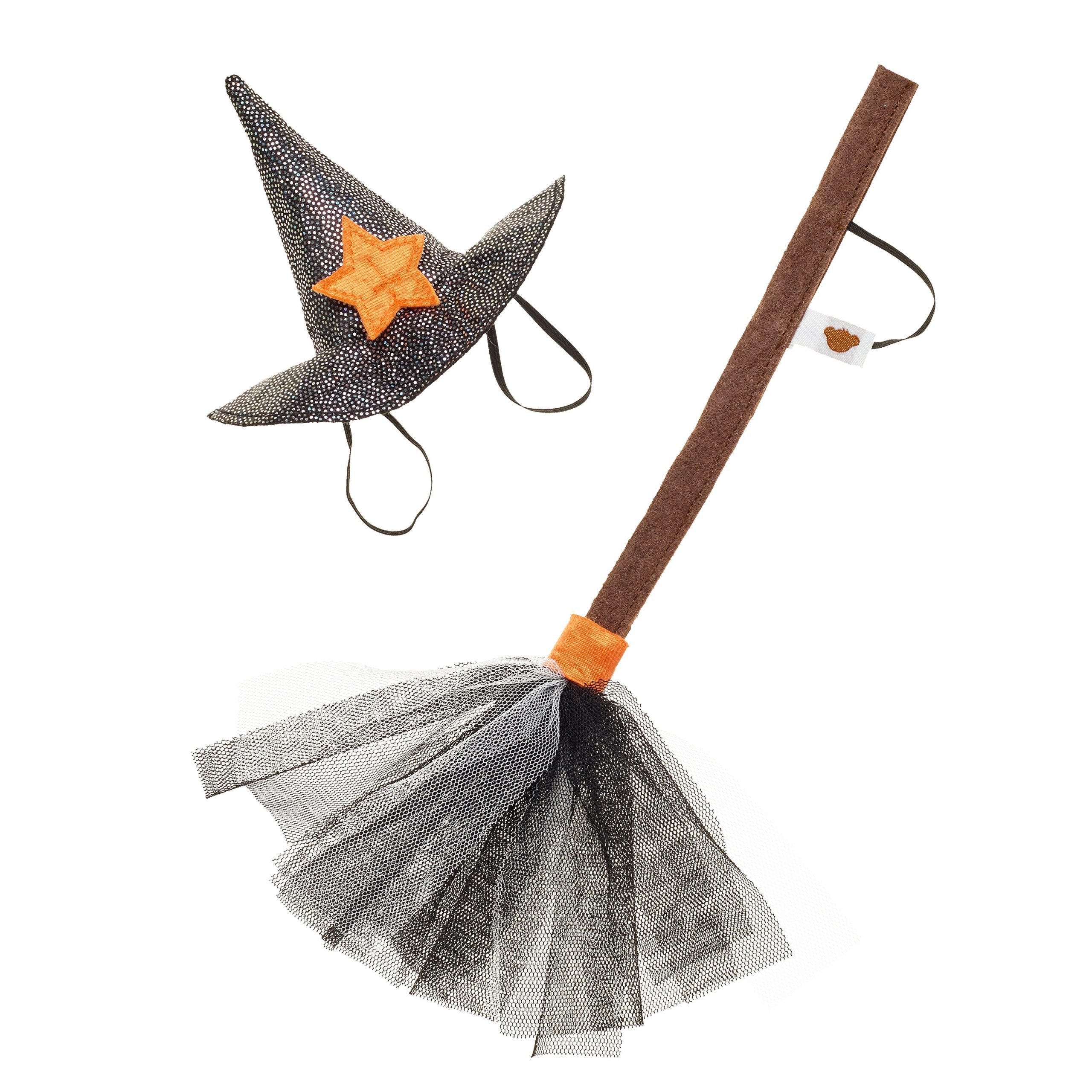 BUILD-A-BEAR Accessories black white hat and broom