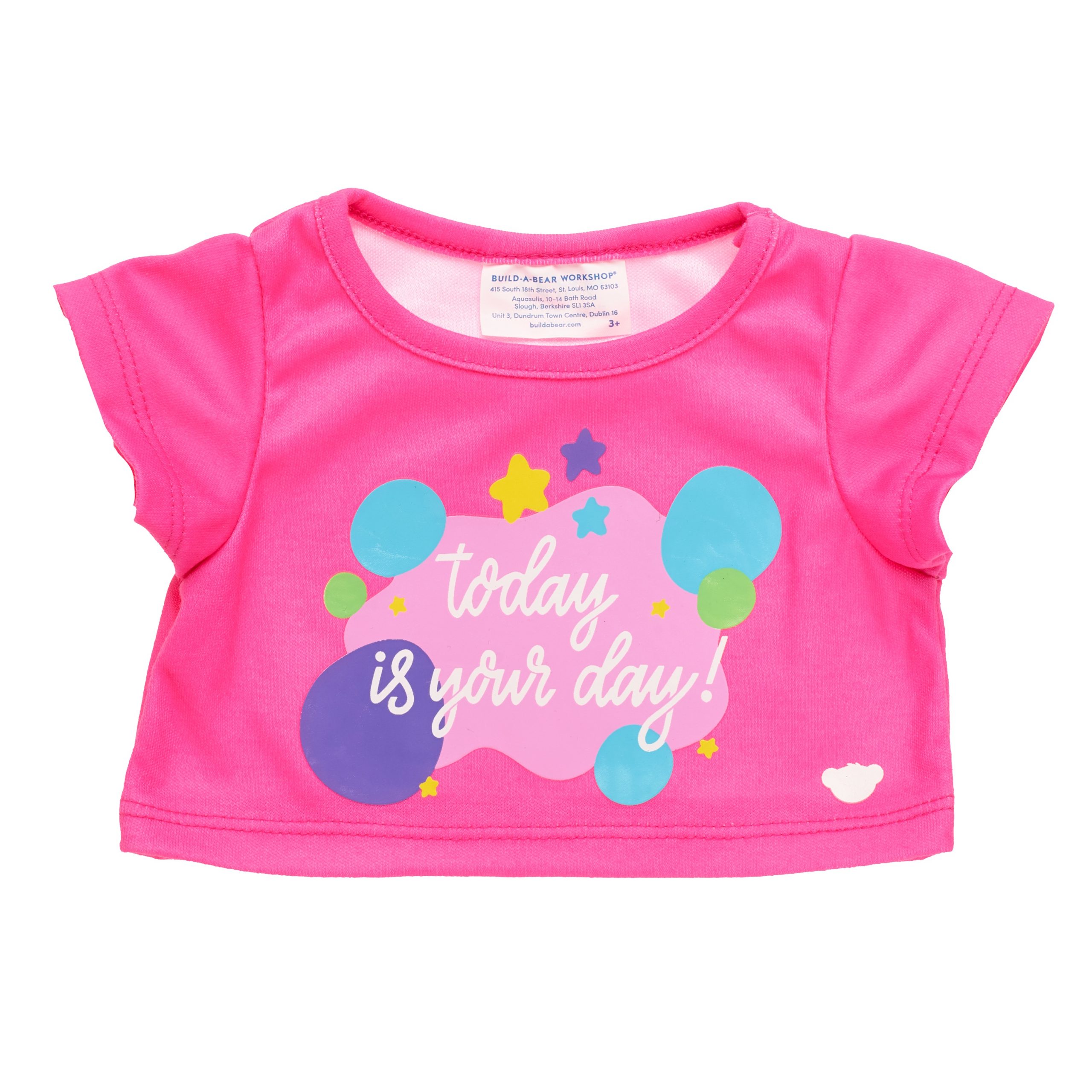 BUILD-A-BEAR Clothes rainbow pink T-shirt