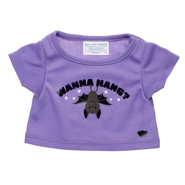 BUILD-A-BEAR Clothes wanna hang bat T-shirt
