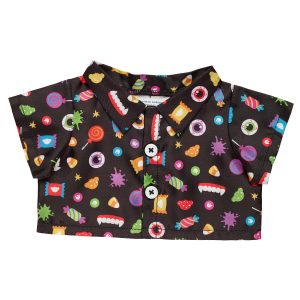 BUILD-A-BEAR Vaatteet Halloween-kauluspaita karkkikuviolla