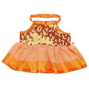 BUILD-A-BEAR Vaatteet kerrosmekko paljeteilla, oranssi