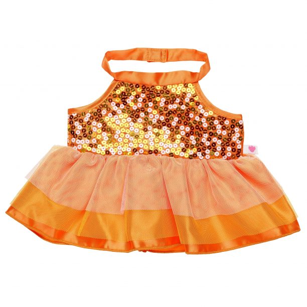 BUILD-A-BEAR Vaatteet kerrosmekko paljeteilla, oranssi