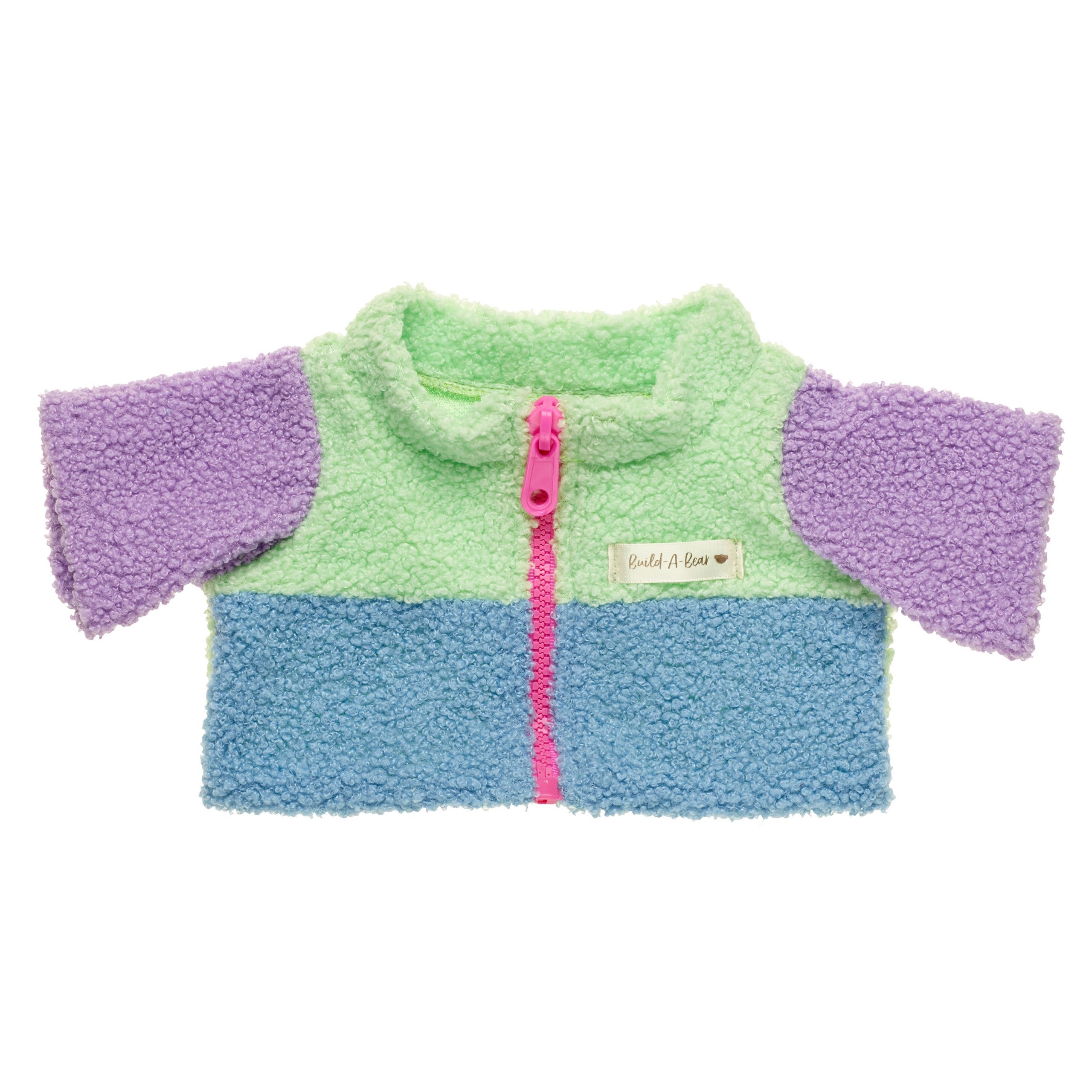 BUILD-A-BEAR Clothes colorblock sherpa jacket
