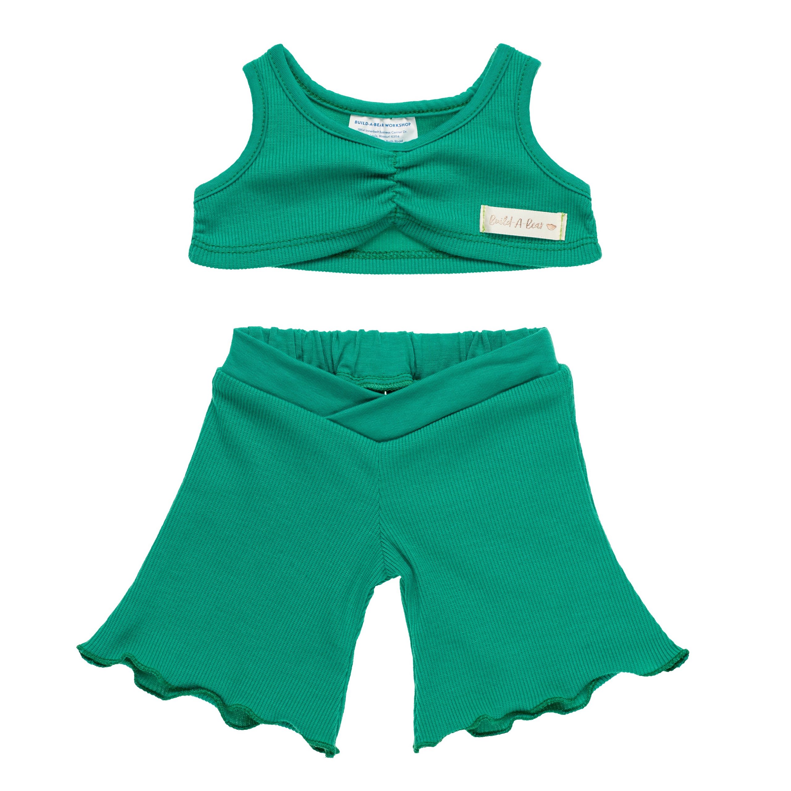 BUILD-A-BEAR Clothes green 2pc flare set
