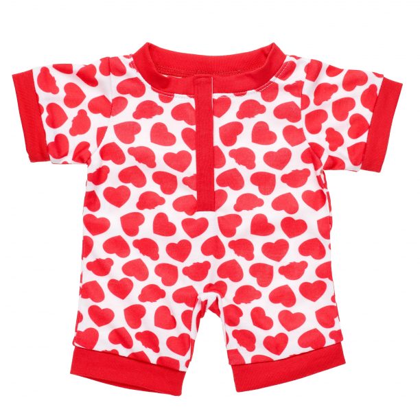 BUILD-A-BEAR Clothes red and white heart sleeper