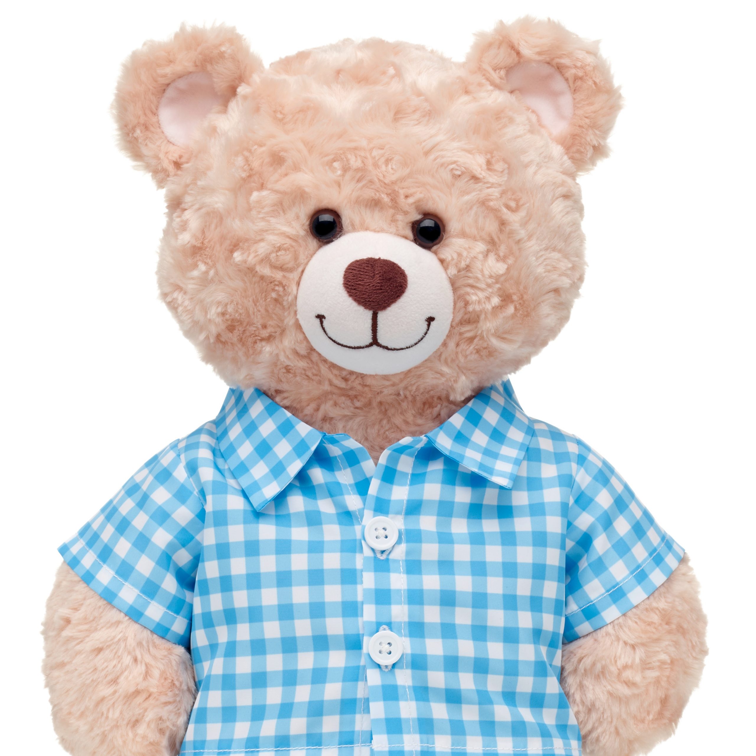 BUILD-A-BEAR clothes blue gingham shirt - Image 2